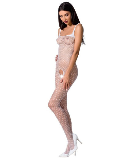 PASSION - VROUW BS071 WITTE BODYSTOCKING EEN MAAT