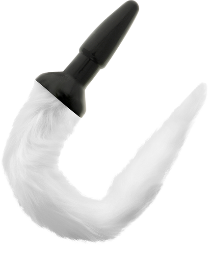 DARKNESS - SILICONE ANAL PLUG WITH WHITE TAIL
