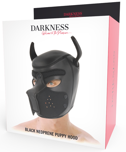 DARKNESS - NEOPRENE DOG MASK WITH REMOVABLE MUZZLE L