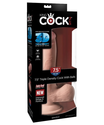 KING COCK - TRIPLE DENSITY DILDO 19 CM