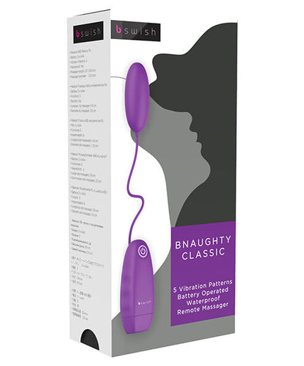 B SWISH - BNAUGHTY CLASSIC VIBRATING BULLET PURPLE