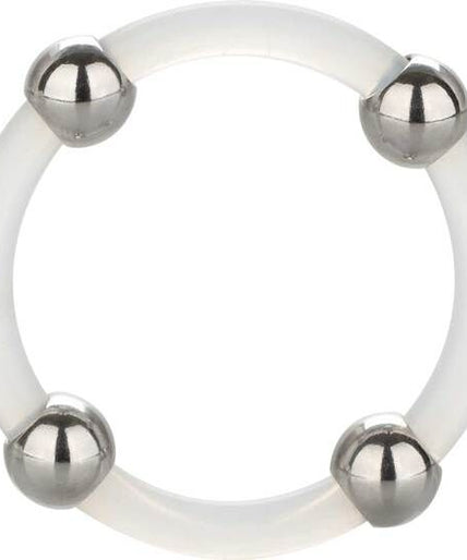 CALEXOTICS - STEEL BEADED SILICONE RING L