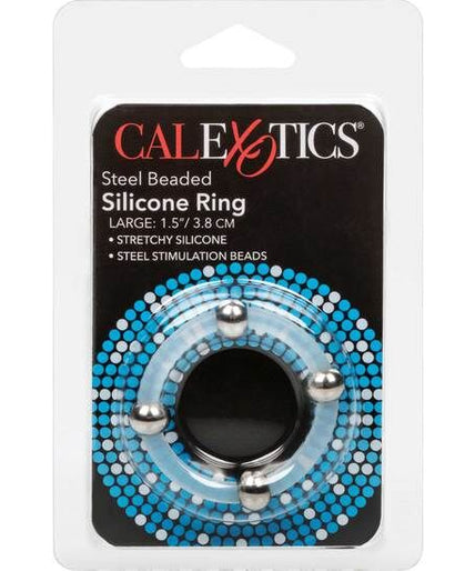 CALEXOTICS - STEEL BEADED SILICONE RING L