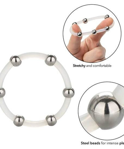 CALEXOTICS - STEEL BEADED SILICONE RING XL
