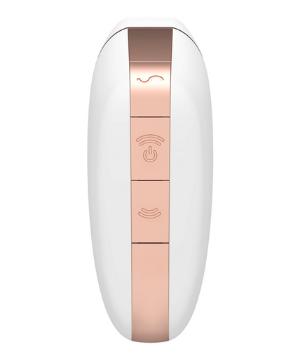 SATISFYER - LOVE TRIANGLE AIR PULSE STIMULATOR & VIBRATOR WHITE