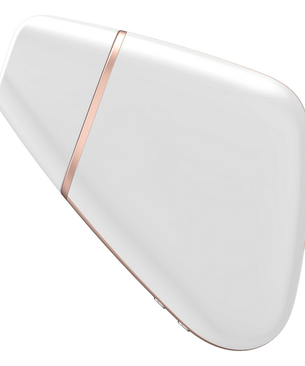 SATISFYER - LOVE TRIANGLE AIR PULSE STIMULATOR & VIBRATOR WHITE