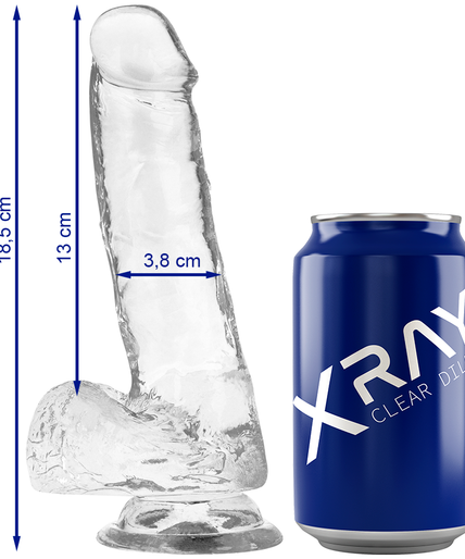 X RAY - CLEAR COCK WITH BALLS 18.5 CM -O- 3.8 CM