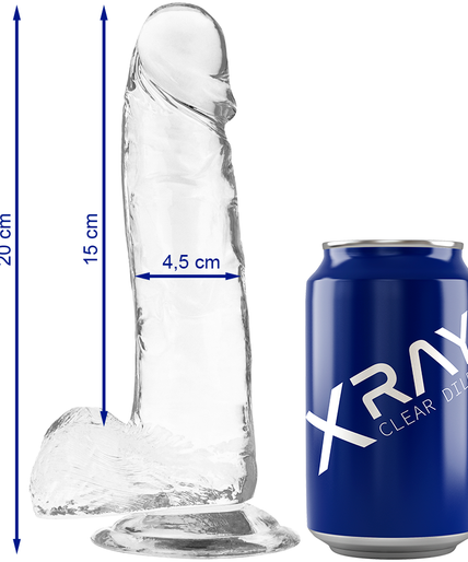 X RAY - CLEAR COCK WITH BALLS 20 CM -O- 4.5 CM