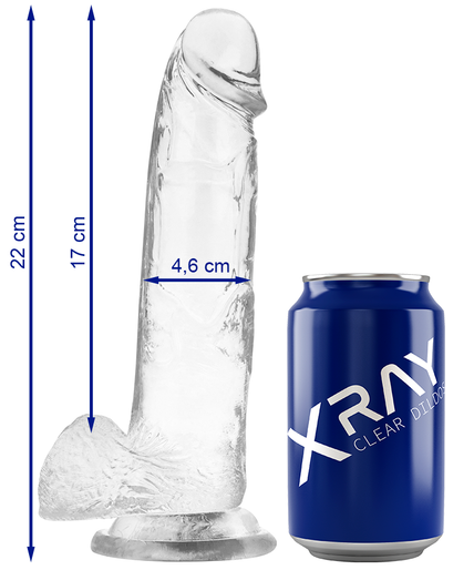 X RAY - CLEAR COCK WITH BALLS 22 CM -O- 4.6 CM