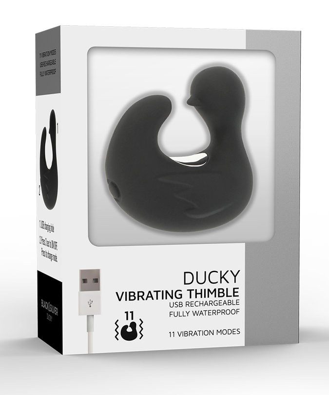 ZWART&ZILVER - DUCKYMANIA OPLAADBARE SILICONEN STIMULERENDE EENDEN VINGERHOED