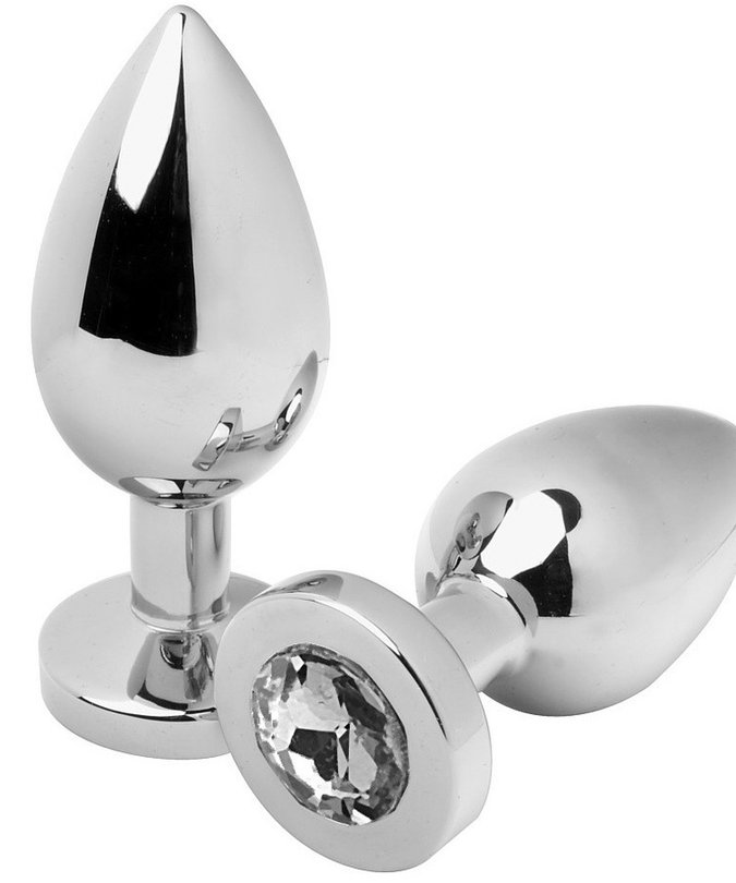 METAAL HARD - ANAALPLUG DIAMANT TRANSPARANT KLEIN 5,71CM