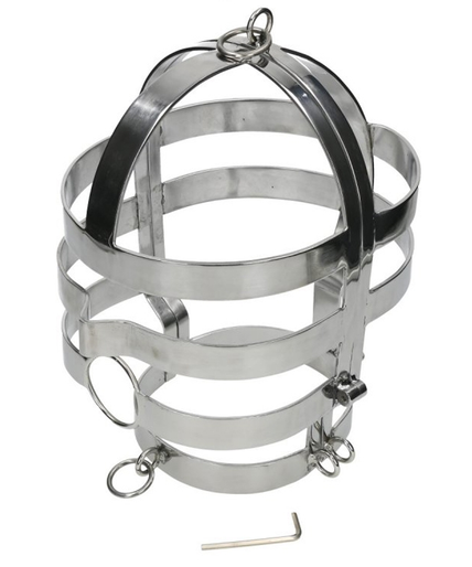 Metal Hard BDSM Mask with Steel Necklace