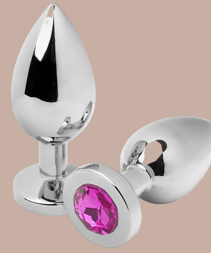 Metal Hard – Analplug Diamond Pink Klein 5,71cm – Edelstahl