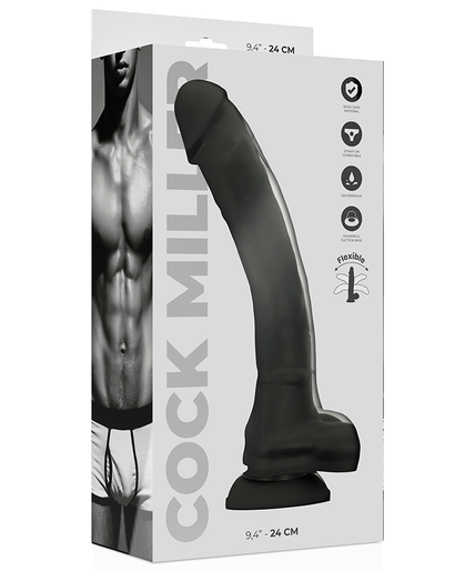 COCK MILLER - SILICONE DENSITY COCKSIL ARTICULABLE BLACK 24 CM