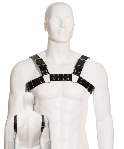 Lederen body – Zwart stierenharnas