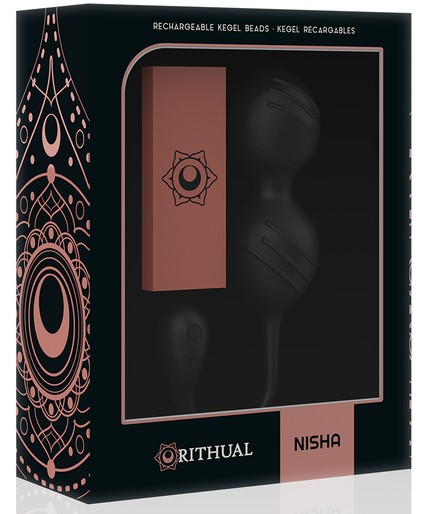 RITHUAL - NISHA RECHARGEABLE VIBRATING KEGEL BALLS BLACK