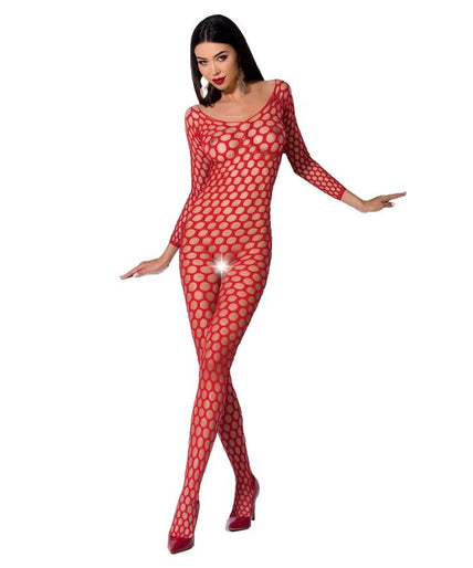 PASSION - WOMAN BS077 BODYSTOCKING ONE SIZE RED