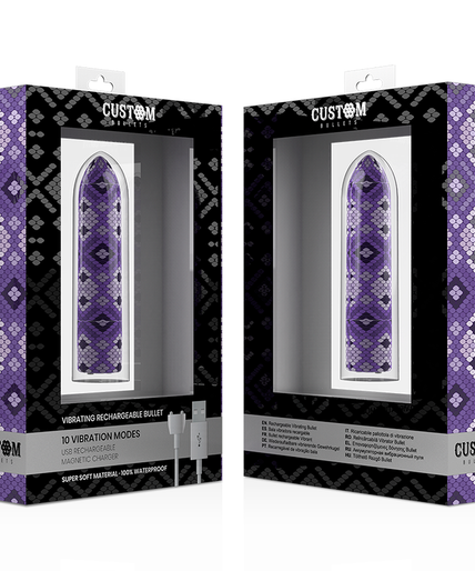 CUSTOM BULLETS - RECHARGEABLE SNAKE PURPLE MAGNETIC BULLET 10 INTENSITIES