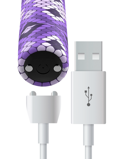 CUSTOM BULLETS - RECHARGEABLE SNAKE PURPLE MAGNETIC BULLET 10 INTENSITIES