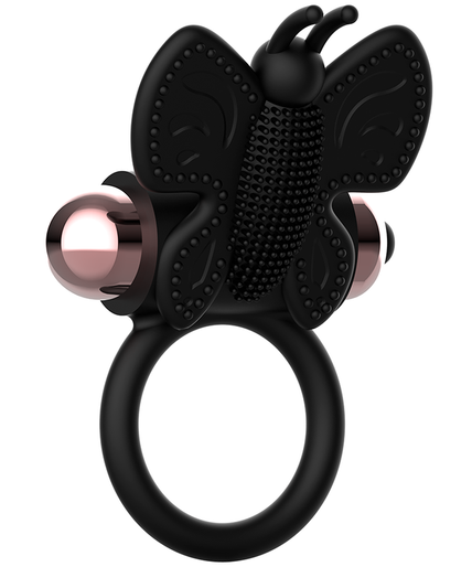 COQUETTE CHIC DESIRE - COCK RING BUTTERFLY WITH VIBRATOR BLACK/ GOLD