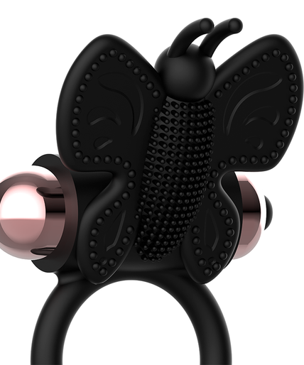 COQUETTE CHIC DESIRE - COCK RING BUTTERFLY WITH VIBRATOR BLACK/ GOLD