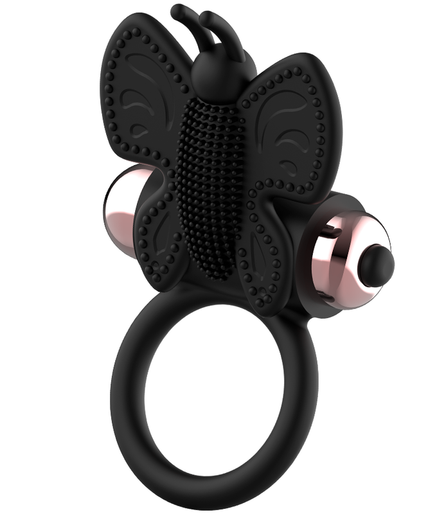 COQUETTE CHIC DESIRE - COCK RING BUTTERFLY WITH VIBRATOR BLACK/ GOLD