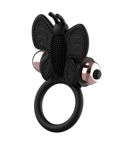 COQUETTE CHIC DESIRE - COCK RING BUTTERFLY WITH VIBRATOR BLACK/ GOLD