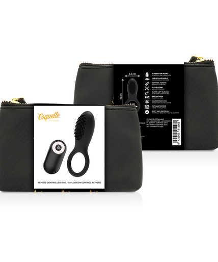 COQUETTE CHIC DESIRE - COCK RING REMOTE CONTROL RECHARGEABLE BLACK/ GOLD