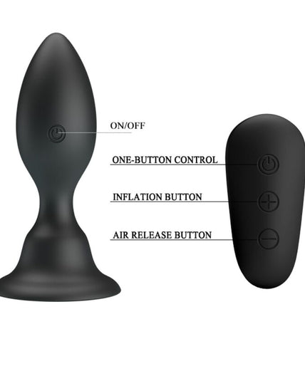 MR PLAY - ANAL PLUG WITH VIBRATION BLACK REMOTE CONTROL
