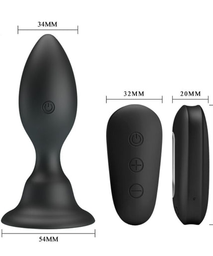 MR PLAY - ANAL PLUG WITH VIBRATION BLACK REMOTE CONTROL