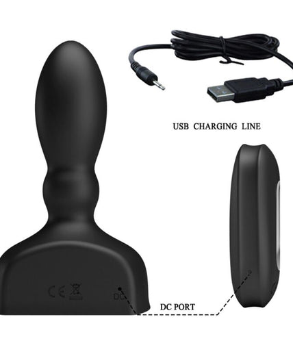 MR PLAY - BLACK INFLATABLE ANAL PLUG REMOTE CONTROL