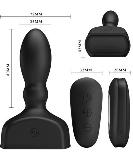 MR PLAY - BLACK INFLATABLE ANAL PLUG REMOTE CONTROL