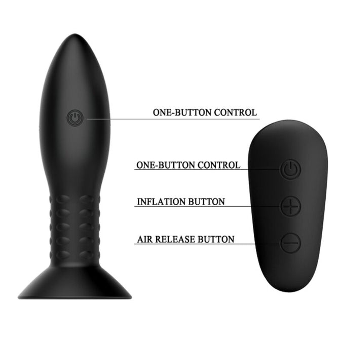 MR PLAY - PLUG MET ZWARTE ROterende BALLEN AFSTANDSBEDIENING