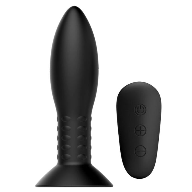 MR PLAY - PLUG MET ZWARTE ROterende BALLEN AFSTANDSBEDIENING