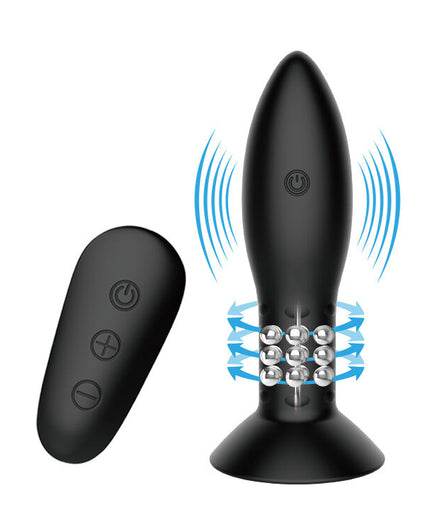 MR PLAY - PLUG WITH BLACK ROTATING BALLS REMOTE CONTROL