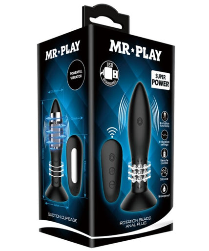 MR PLAY - PLUG WITH BLACK ROTATING BALLS REMOTE CONTROL