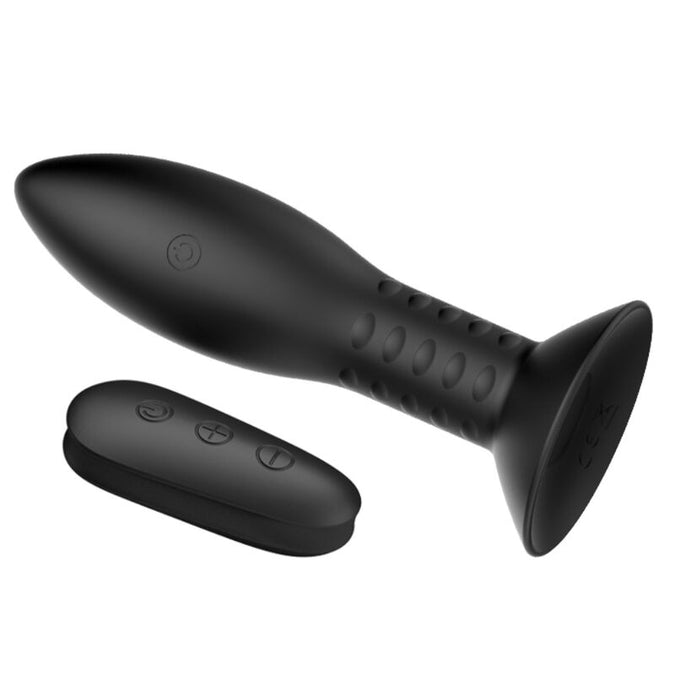 MR PLAY - PLUG MET ZWARTE ROterende BALLEN AFSTANDSBEDIENING