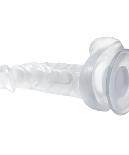 BAILE - REALISTIC DILDO WITH SUCTION CUP AND TESTICLES 16.7 CM TRANSPARENT