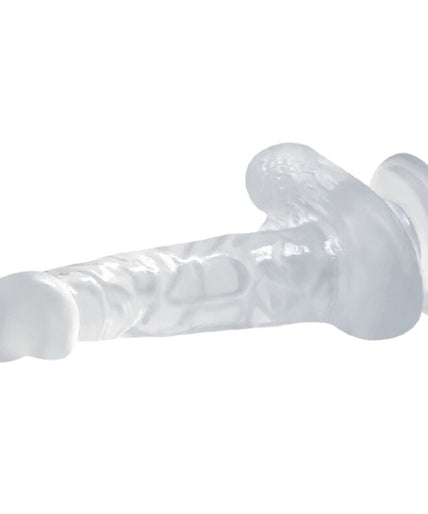 BAILE - REALISTIC DILDO WITH SUCTION CUP AND TESTICLES 16.7 CM TRANSPARENT