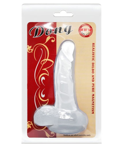 BAILE - REALISTIC DILDO WITH SUCTION CUP AND TESTICLES 16.7 CM TRANSPARENT