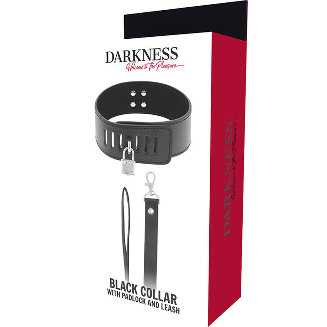 Darkness – BDSM Halsband Mit Schwarzem Schloss