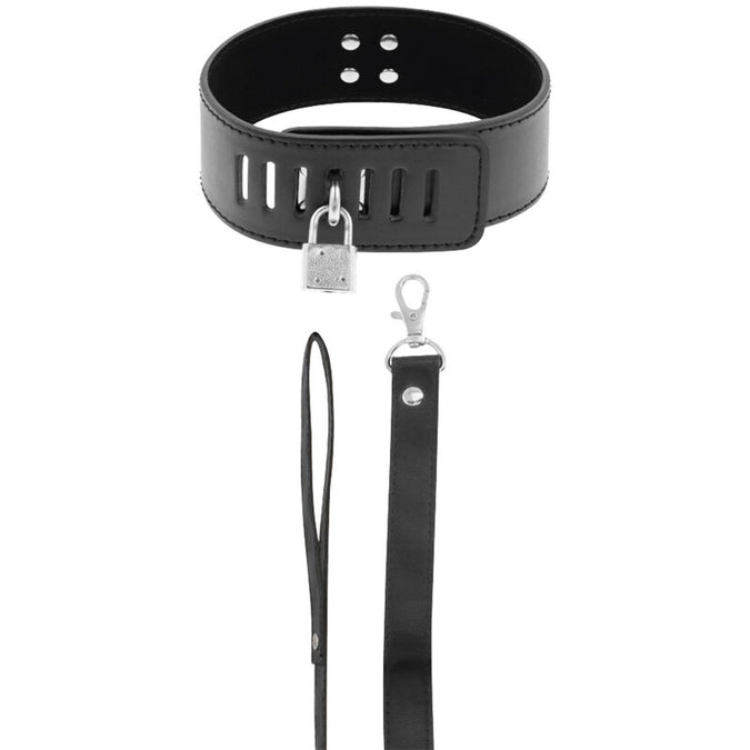 Darkness – BDSM Halsband Mit Schwarzem Schloss