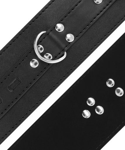 DARKNESS - BLACK LEATHER HANDCUFFS