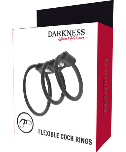 DARKNESS - SET OF 3 FLEXIBLE PENIS RINGS