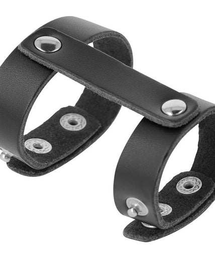 DARKNESS - LEATHER ADJUSTABLE PENIS AND TESTICLE RING
