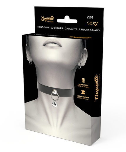 COQUETTE CHIC DESIRE - VEGAN LEATHER NECKLACE WOMAN ACCESSORY RATTLE/HOOP