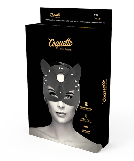 COQUETTE CHIC DESIRE - VEGAN LEATHER MASK WITH BUNNY EARS