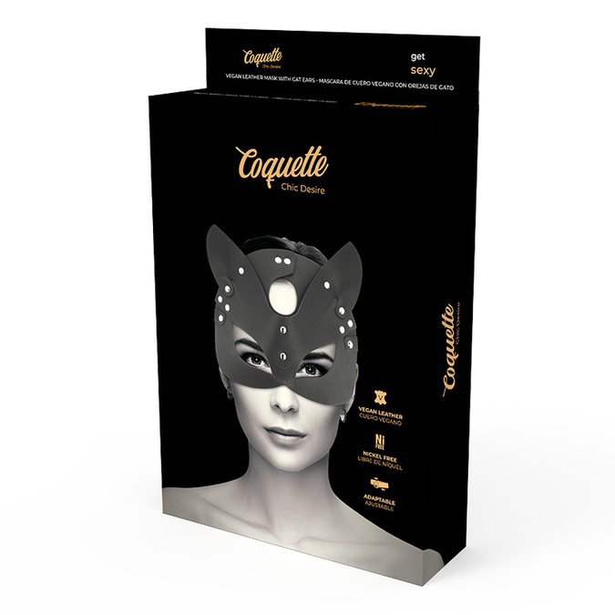 Coquette Chic Desire – Vegan leren masker met konijnenoren