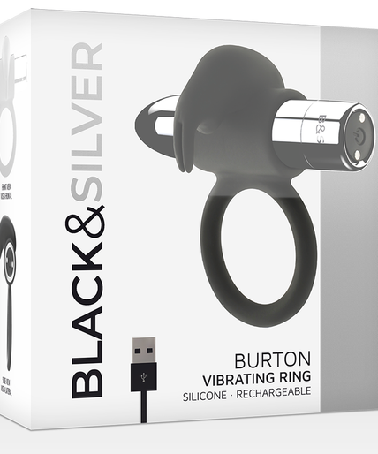 Black&silver – Burton Rechargeable Ring 10 Vibration Modes