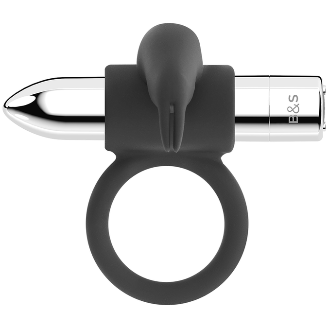 Black&silver – Burton Wiederaufladbarer Ring 10 Vibrationsmodi